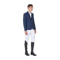 Heren wedstrijdjasje Equestro x FISE met drie knopen Marineblazer Marineblauw