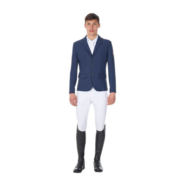 Heren wedstrijdjasje Equestro x FISE met drie knopen Marineblazer Marineblauw