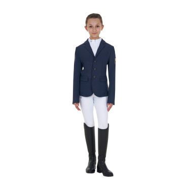 Uniseks wedstrijdjasje voor kinderen Equestro x FISE met drie knopen Marineblazer Marineblauw Uniseks wedstrijdjasje voor kinderen Equestro x FISE met drie knopen Marineblazer Marineblauw