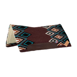 Ergonomische westernpad Pool’s contour wol Wijn / turquoise Rood
