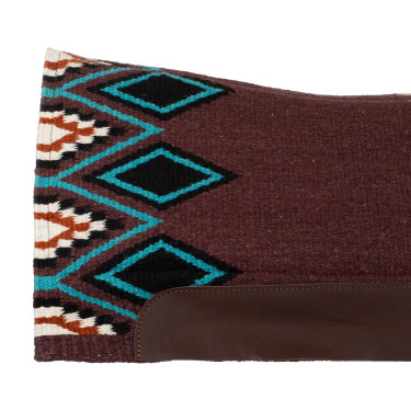 Ergonomische westernpad Pool’s contour wol Wijn / turquoise Rood