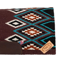 Ergonomische westernpad Pool’s contour wol Wijn / turquoise Rood