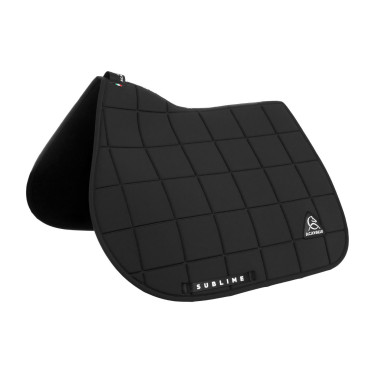 Zadelpad CSO Acavallo Sublime van technisch geruite stof Zwart Zadelpad CSO Acavallo Sublime van technisch geruite stof Zwart