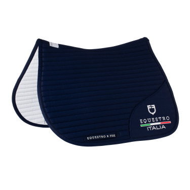 Springzadeldek Equestro x FISE met geborduurd logo Marineblazer Marineblauw Springzadeldek Equestro x FISE met geborduurd logo Marineblazer Marineblauw