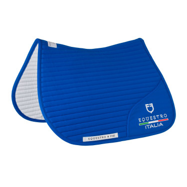 Springzadeldek Equestro x FISE met geborduurd logo Blauw van Savoye