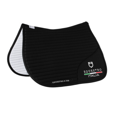 Springzadeldek Equestro x FISE met geborduurd logo Zwart Springzadeldek Equestro x FISE met geborduurd logo Zwart