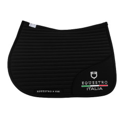 Springzadeldek Equestro x FISE met geborduurd logo Zwart Springzadeldek Equestro x FISE met geborduurd logo Zwart