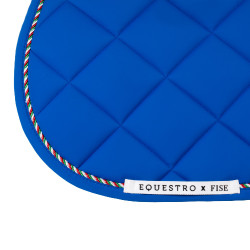 Springzadeldek Equestro x FISE met Italiaanse vlagbies Blauw van Savoye