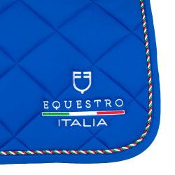 Springzadeldek Equestro x FISE met Italiaanse vlagbies Blauw van Savoye