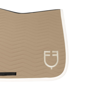 Gestepte Equestro springdeken Wave in technische stof Oxford tan / antiek wit Gestepte Equestro springdeken Wave in technische stof Oxford tan / antiek wit