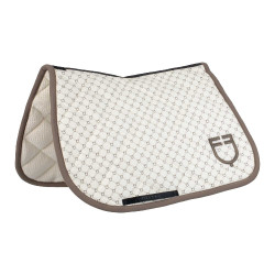 Equestro springzadeldoek met monogramprint Antiek wit / walnoot