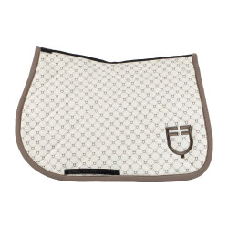 Equestro springzadeldoek met monogramprint Antiek wit / walnoot