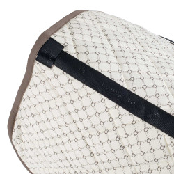 Equestro springzadeldoek met monogramprint Antiek wit / walnoot