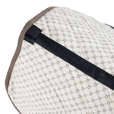 Equestro springzadeldoek met monogramprint Antiek wit / walnoot