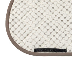 Equestro springzadeldoek met monogramprint Antiek wit / walnoot