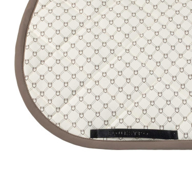 Equestro springzadeldoek met monogramprint Antiek wit / walnoot