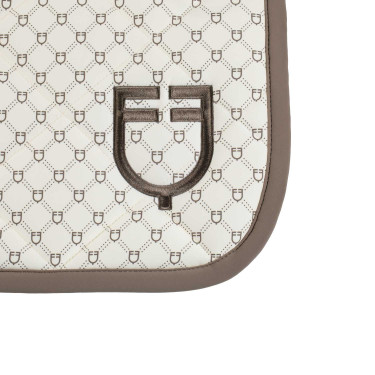 Equestro springzadeldoek met monogramprint Antiek wit / walnoot