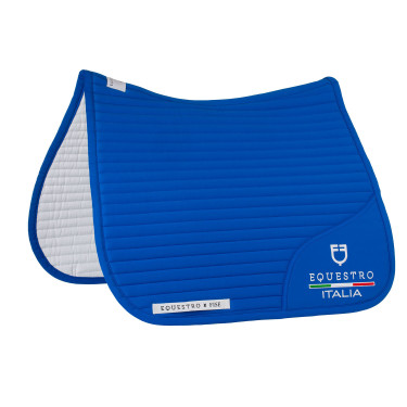 Dressuurzadeldek Equestro x FISE met geborduurd logo Blauw van Savoye Dressuurzadeldek Equestro x FISE met geborduurd logo Blauw van Savoye