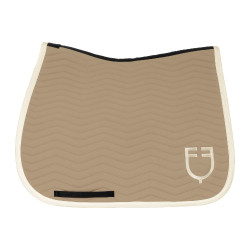 Dressuurdekje Equestro gewatteerd Wave in technische stof Oxford tan / antiek wit