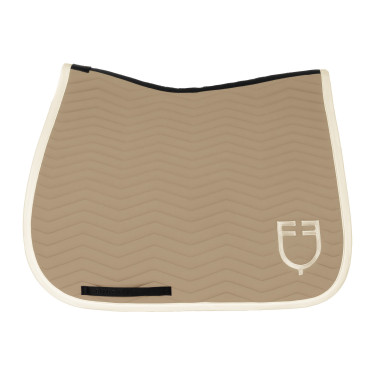 Dressuurdekje Equestro gewatteerd Wave in technische stof Oxford tan / antiek wit