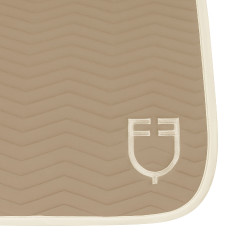 Dressuurdekje Equestro gewatteerd Wave in technische stof Oxford tan / antiek wit