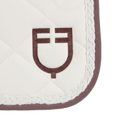 Equestro dressuurzadeldek met gevlochten koord Antiek wit / bruin
