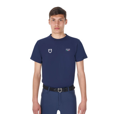 Heren T-shirt Equestro x FISE slim fit met korte mouwen Marineblazer Marineblauw Heren T-shirt Equestro x FISE slim fit met korte mouwen Marineblazer Marineblauw