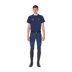 Heren T-shirt Equestro x FISE slim fit met korte mouwen Marineblazer Marineblauw Heren T-shirt Equestro x FISE slim fit met korte mouwen Marineblazer Marineblauw