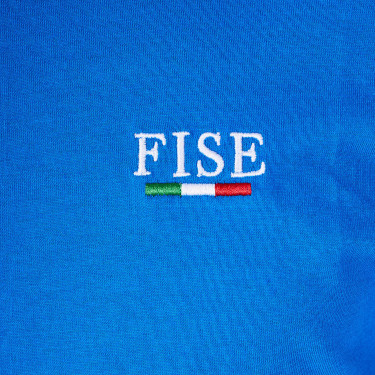 Heren T-shirt Equestro x FISE slim fit met korte mouwen Blauw van Savoye