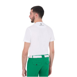 Heren T-shirt Equestro Horse Club van katoen met korte mouwen Wit Heren T-shirt Equestro Horse Club van katoen met korte mouwen Wit