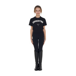 T-shirt meisje Equestro Horse Club katoen korte mouwen Zwart