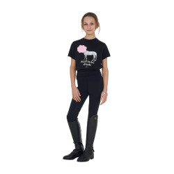 Meisjes T-shirt Equestro Head In The Clouds van katoen met korte mouwen Zwart Meisjes T-shirt Equestro Head In The Clouds van katoen met korte mouwen Zwart