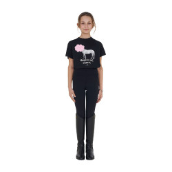 Meisjes T-shirt Equestro Head In The Clouds van katoen met korte mouwen Zwart Meisjes T-shirt Equestro Head In The Clouds van katoen met korte mouwen Zwart