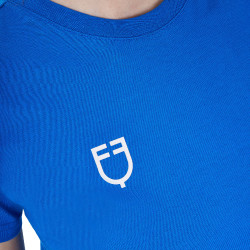 Dames T-shirt Equestro x FISE slim fit met korte mouwen Blauw van Savoye