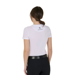 Dames T-shirt Equestro Wild Flower van katoen met korte mouwen Wit