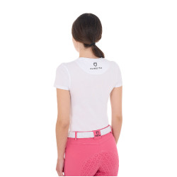 Dames T-shirt Equestro So Lovely van katoen met korte mouwen Wit