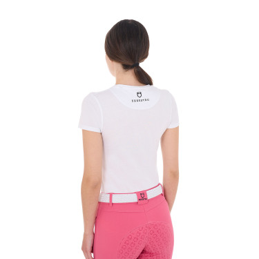 Dames T-shirt Equestro So Lovely van katoen met korte mouwen Wit