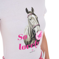 Dames T-shirt Equestro So Lovely van katoen met korte mouwen Wit