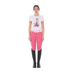Dames T-shirt Equestro So Lovely van katoen met korte mouwen Wit