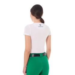 Dames T-shirt Equestro Jumping Horse Club katoen korte mouwen Wit
