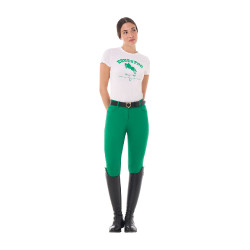 Dames T-shirt Equestro Jumping Horse Club katoen korte mouwen Wit