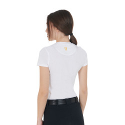 Dames-T-shirt Equestro slim-fit met Moonlight-print, korte mouwen Wit