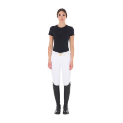 Dames T-shirt Equestro basic toon-op-toon korte mouwen Zwart