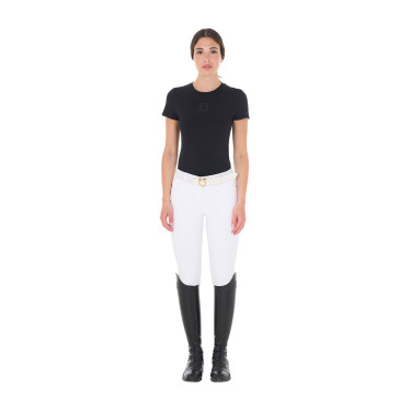 Dames T-shirt Equestro basic toon-op-toon korte mouwen Zwart