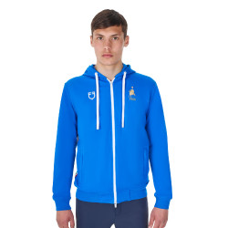 Heren fleece sweater Equestro x FISE Blauw van Savoye