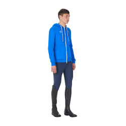 Heren fleece sweater Equestro x FISE Blauw van Savoye