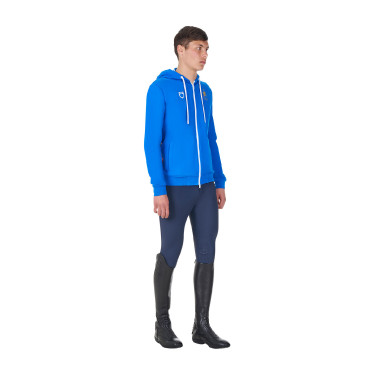 Heren fleece sweater Equestro x FISE Blauw van Savoye