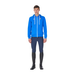 Heren fleece sweater Equestro x FISE Blauw van Savoye