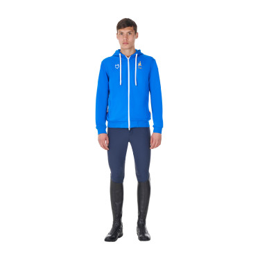 Heren fleece sweater Equestro x FISE Blauw van Savoye
