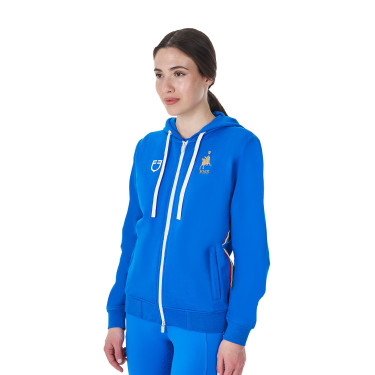 Dames fleece sweater Equestro x FISE Blauw van Savoye